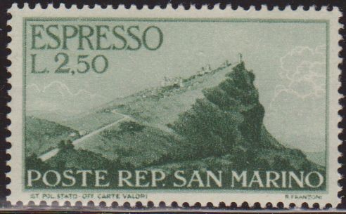 San Marino 1943 Scott E12 Sello ** Vista de San Marino Espresso 2,50L Saint Marin