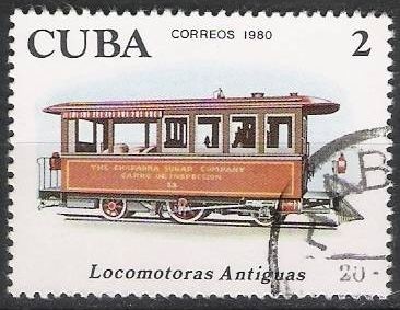 Cuba 1980 Scott 2358 Sello * Tren Locomotoras Antiguas Train Vieilles Locomotives Chaparra Sugar Tim