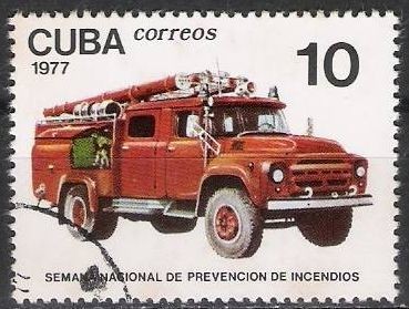 Cuba 1977 Scott 2147 Sello º Prevencion Fuego Camion Moderno Prevention Incendies Timbre 10c