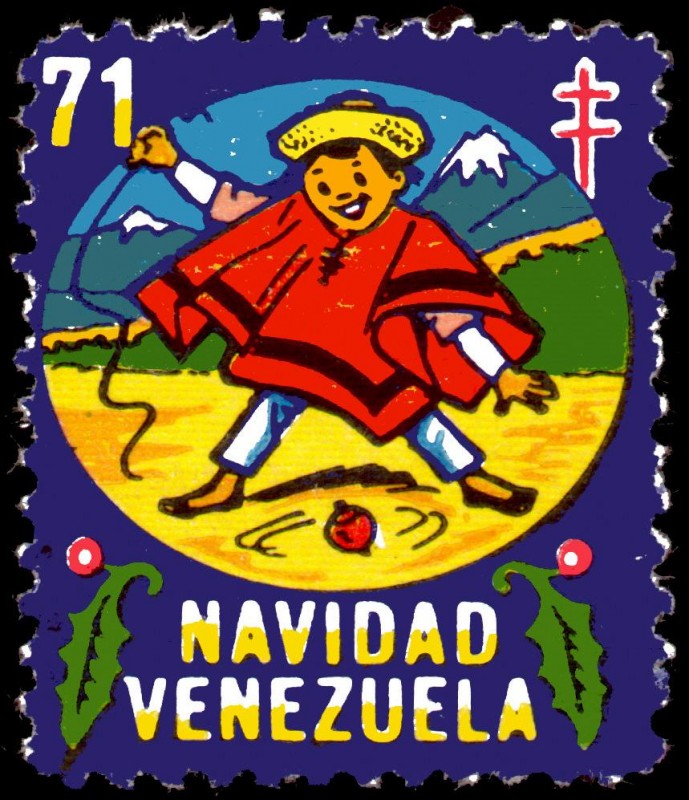 NAVIDAD VENEZUELA 1971 - NIÑO JUGANDO TROMPO, PEÓN O TOP