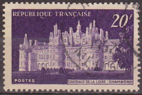 Francia 1952 Scott 678 Sello º Castillos del Loire Chambord 20F France utilisé usado 