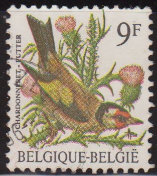 Belgica 1985 Scott 1228 Sello º Aves Oiseaux Chardonneret Putter 9fr Belgique Belgium 