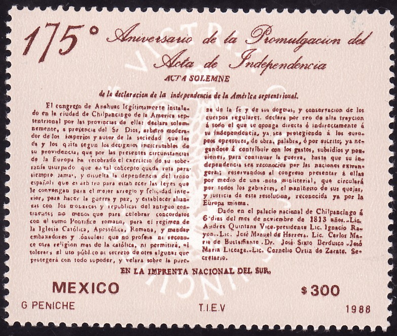 175 aniversario del acta de independencia