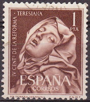España 1962 1429 Sello º IV Cent. Reforma Teresiana Sta. Teresa Escultura de Bernini Timbre Espagne 