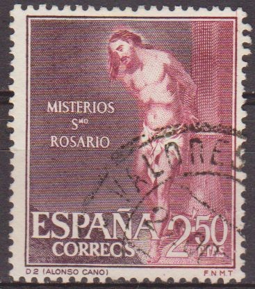 España 1962 1469 Sello º Misterios del Santo Rosario Flagelación (Alonso Cano) Timbre Espagne Spain