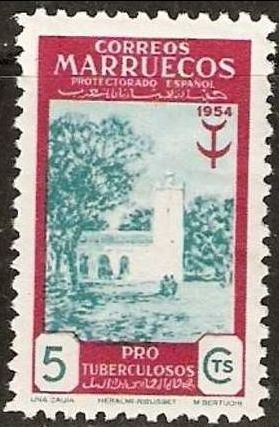 Marruecos 1954 394 Sello ** Pro Tuberculosos Ayuntamiento Maroc 