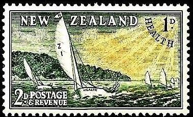 Nueva Zelanda 1951 Scott B39 Sello ** Barcos Carreras de Yates Sobretasa 2 - 1d Nouvellle Zelande 
