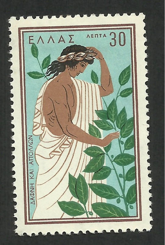 Apolo junto a Dafne convertida en laurel. Mitología griega