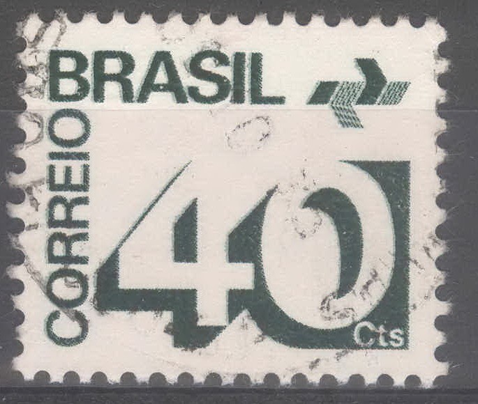 BRASIL_SCOTT 1254 NUMERAL Y EMBLEMA DE CORREOS(40CTS). $0.20