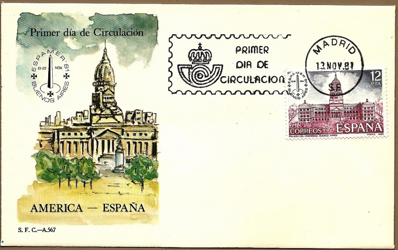 America-España - Espamer 81 -  Palacio del Congreso - Buenos Aires    SPD