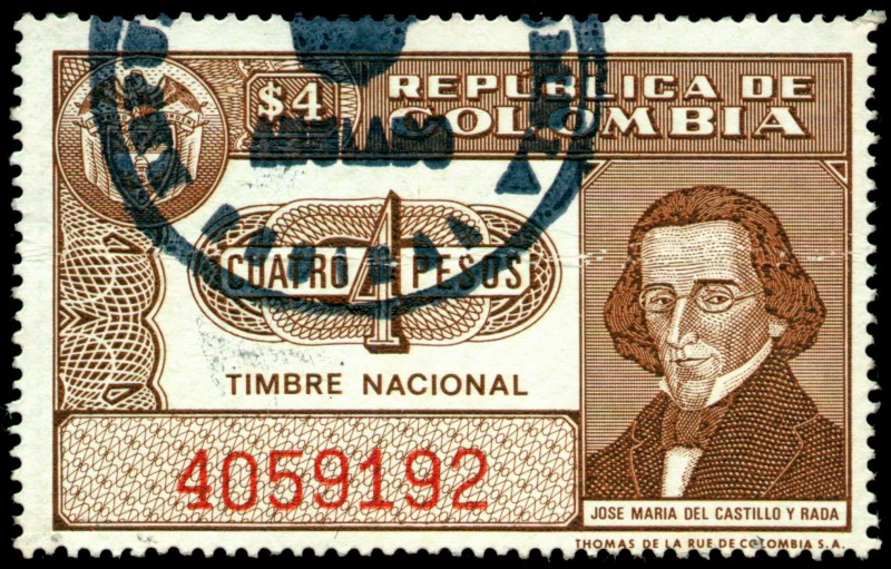 TIMBRE NACIONAL - JOSE MARIA DEL CASTILLO Y RADA - SIN SERIE