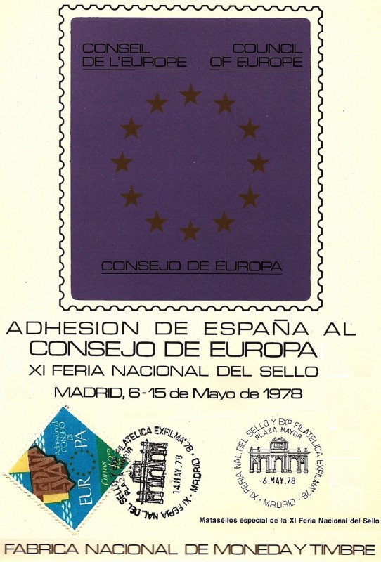 Adhesión de España al Consejo de Europa - XI Feria Nacional del Sello