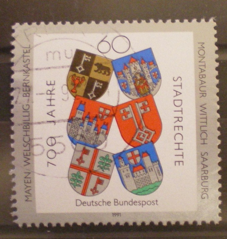 ESCUDOS: MAYEN, WELSCHBILLIG, BERNKASSTEL, MONTABAUR, WITTLICH, SAARBURG