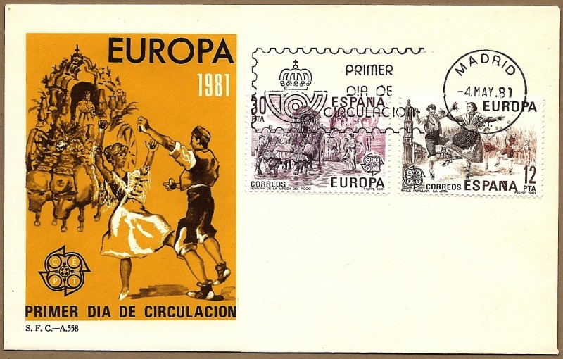 Europa - CEPT  1981 - Romeria del Rocio - Baile Popular La Jota - SPD