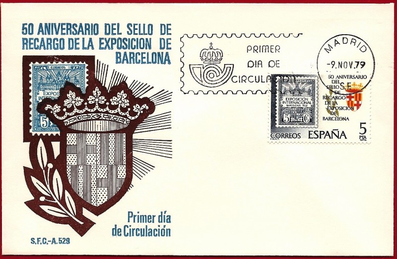50 Aniv. del sello de recargo exposición de Barcelona - SPD