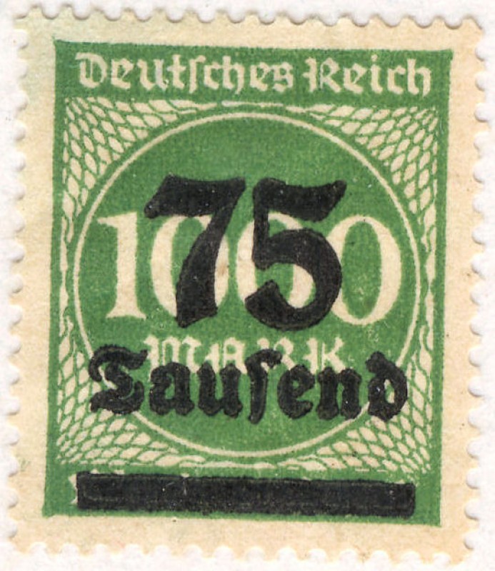 Deutfehes Reich 1000 a75 1923