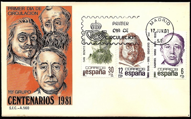 Centenarios Gabriel Miró - Quevedo - San Benito - SPD