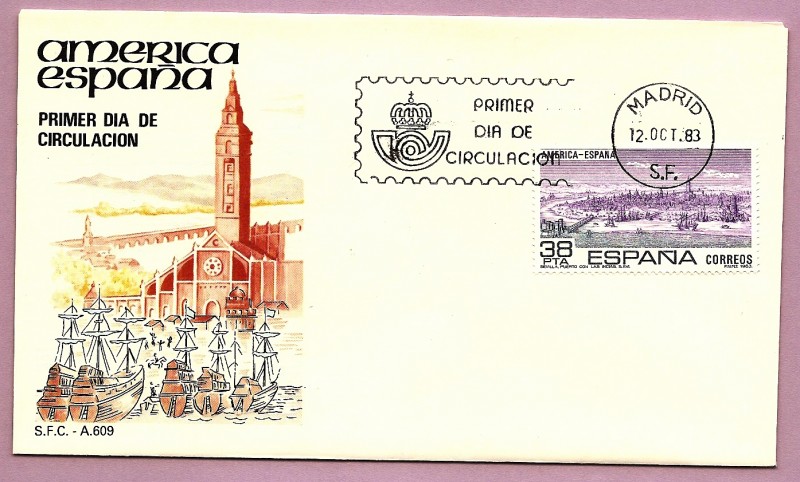 América-España  1983 - Sevilla puerto con las indias siglo XVI - SPD