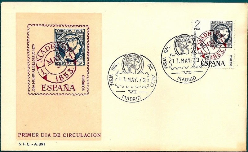 VI Feria Nacional del sello 1973 - día mundial del sello en SPD 