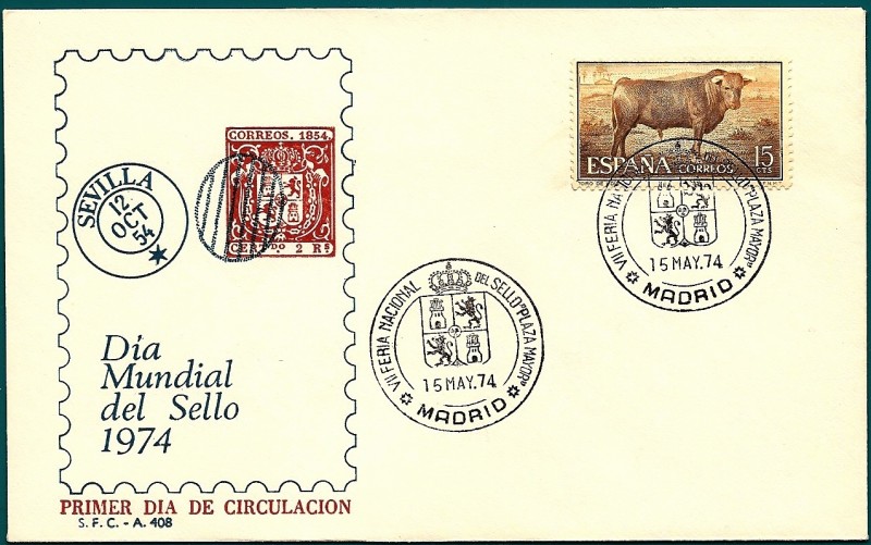 VII Feria Nacional del sello - Toro de Lidia en SPD día mundial del sello