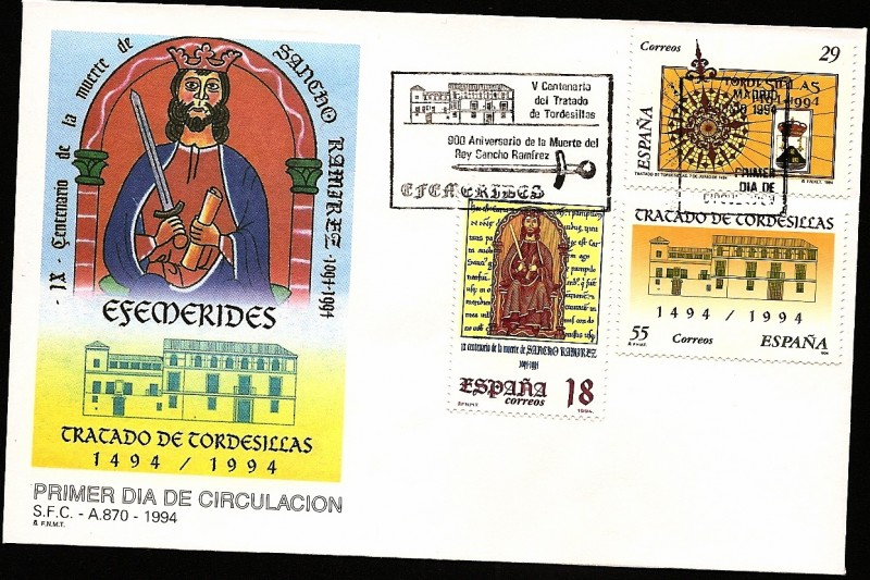 Efemerides - Tratado de Tordesillas - 900 años muerte Rey Sancho - SPD