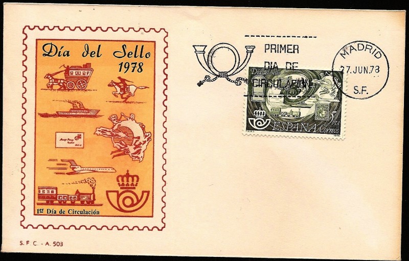 Día del sello 1978 - transportes del Correo - SPD