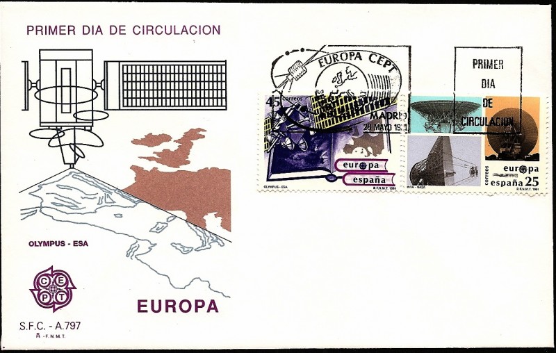 EUROPA CEPT 1991 - Europa espacial - Inta Nasa - Satélite Olympus SPD