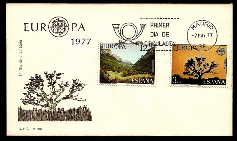 EUROPA - CEPT 1977 Parques nacionales - Ordesa - Doñana - SPD