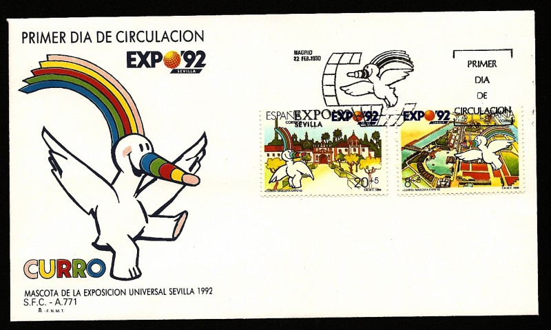 Exposición universal  Sevilla  92 - Curro mascota de la expo -SPD