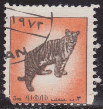 Ajman 1969 Sello º Fauna Tigre 3 DM usado