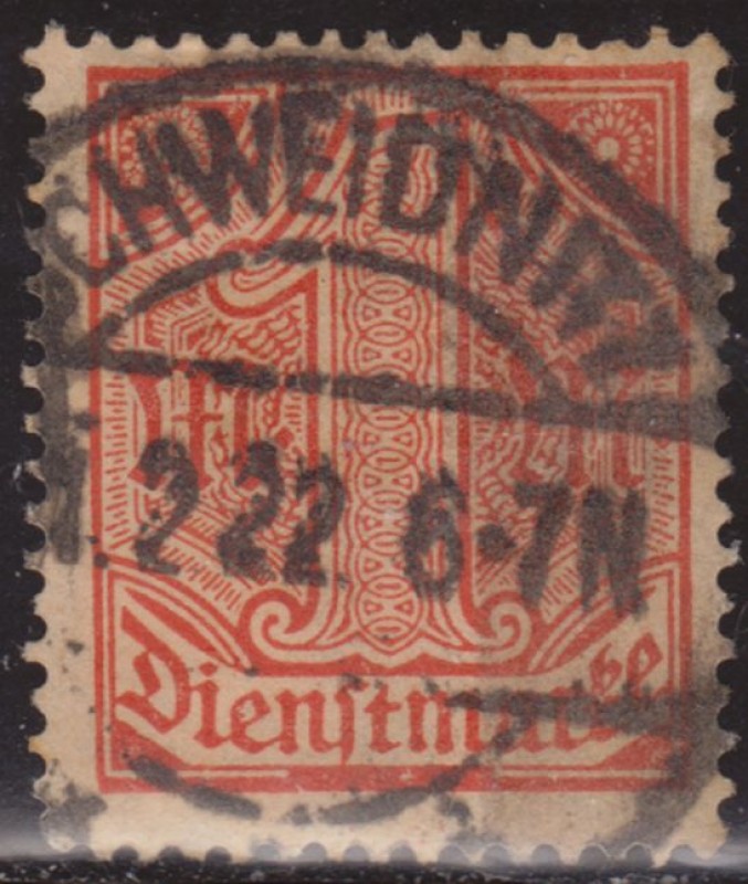 Alemania 1920 Scott O10 Sello º Cifras Numeros 1M Deutsches Reich Allemagne Duitsland