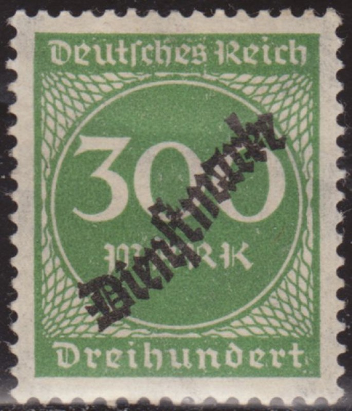 Alemania 1922 Scott O25 Sello * Cifras Numeros 300m Sobreimpreso Deutsches Reich Allemagne Germany