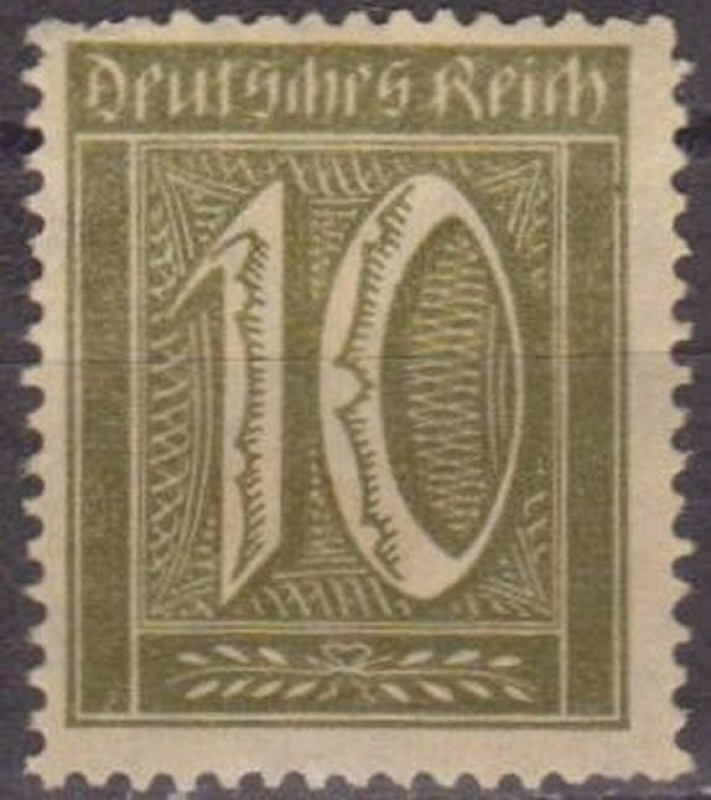 Alemania 1922 Scott 138 Sello * Cifras Numeros 10 Deutsches Reich Allemagne Germany