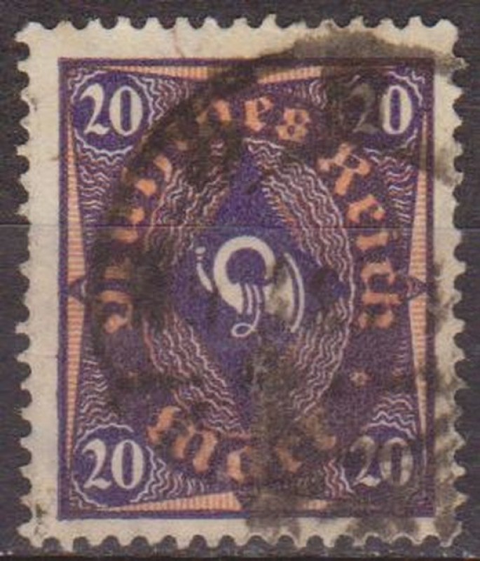 Alemania 1922 Scott 182 Sello º Post Horn 20 Deutsches Reich Allemagne Germany Germania Deutschland