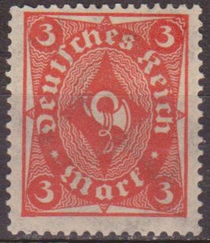 Alemania 1922 Scott 186 Sello * Post Horn 3M Deutsches Reich Allemagne Germany Germania Deutschland