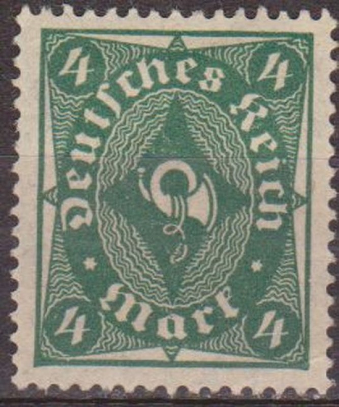 Alemania 1922 Scott 187 Sello * Post Horn 4M Deutsches Reich Allemagne Germany Germania Deutschland