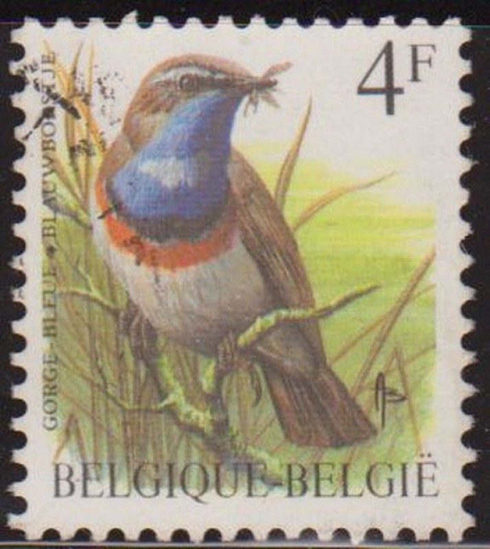 Belgica 1985 Scott 1222 Sello º Aves Oiseaux Gorge Bleu Blauwborstje 4fr Belgique Belgium Michel 237