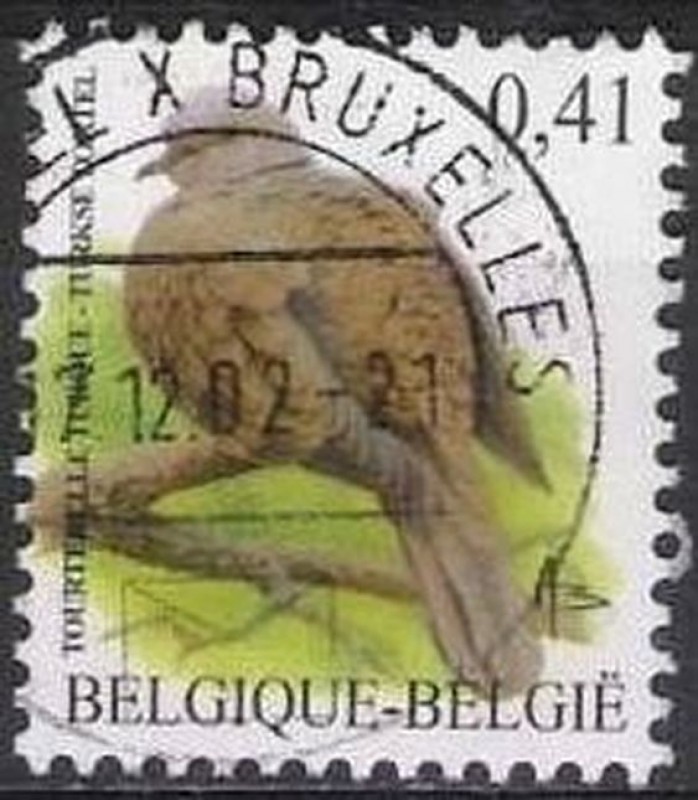 Belgica 2002 Scott 1913b Sello º Aves Oiseaux Tourterelle Turque 0,41€ Belgique Belgium