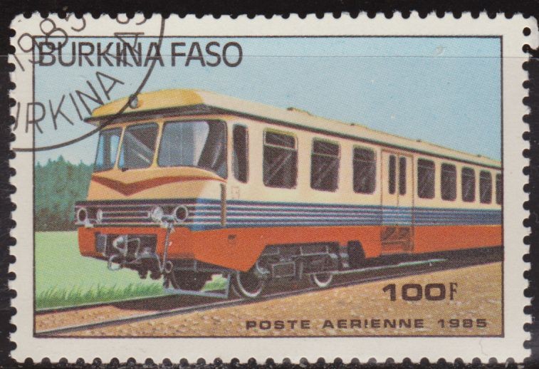Burkina Faso 1985 Scott 735 Sello º Tren Locomotoras Diesel Railcar 100fr Ex Alto Volta