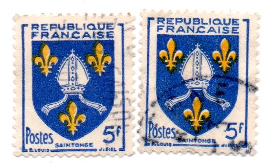 1954-ESCUDOS DE PROVINCIAS-SAINTONGE(Tipografiado )