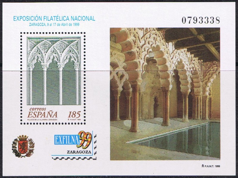 HB EXFILNA 99. VENTANAL DEL SALÓN DEL TRONO DEL PALACIO DE LA ALJAFERÍA EN ZARAGOZA