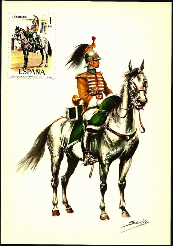 Tarjeta Postal - Trompeta Regimiento de Alcántara 1815