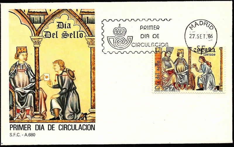 Día del sello 1986 - correo de ricos-hombres - SPD