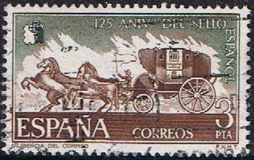 125 ANIVERSARIO DEL SELLO ESPAÑOL. DILIGENCIA DE CORREO