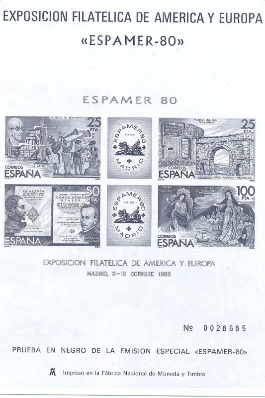  1980 3-Octubre Exposicion Filatelica de América y Europa 
