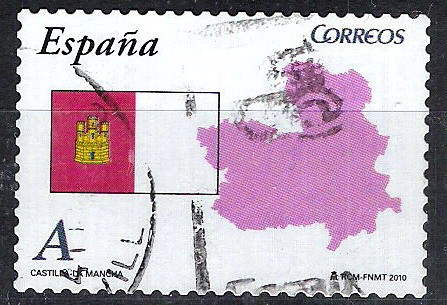 Bandera y Mapa de Castilla La Mancha.