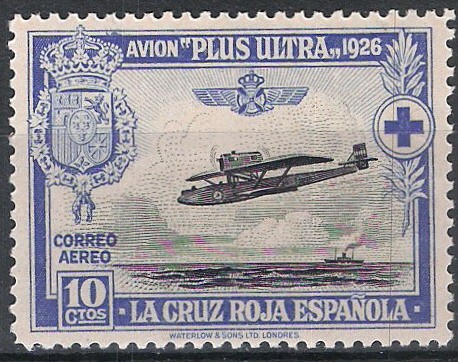 340 Pro Cruz Roja Española. Avión Plus-Ultra, y travesía Palos-Buenos Aires.