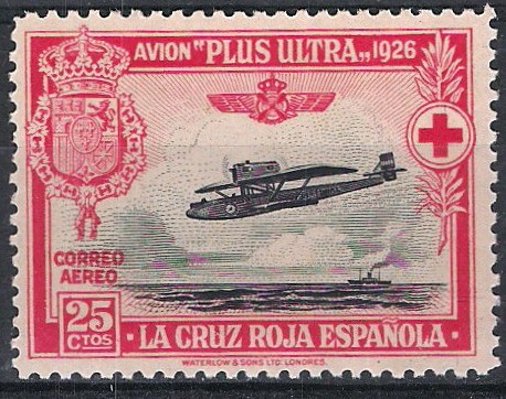 343 Pro Cruz Roja Española. Avión Plus-Ultra, y travesía Palos-Buenos Aires.