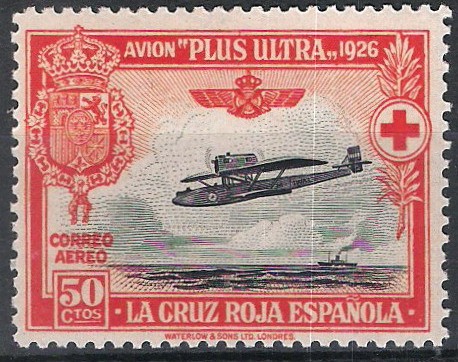 346 Pro Cruz Roja Española. Avión Plus-Ultra, y travesía Palos-Buenos Aires.