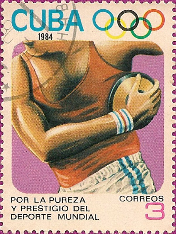 Olimpiadas de Los Angeles '84. Lanzamiento de disco.
